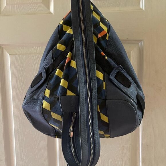 Schuyler & Sons Philadelphia leather Bleu & multi color backpack/Sling b… - Picture 2 of 16